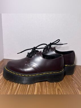 Dr. Martens 1461 Smooth Leather Platform Shoes 'Wine Red' women’s size 5